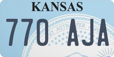 KS license plate 770AJA