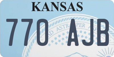 KS license plate 770AJB