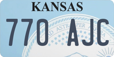 KS license plate 770AJC