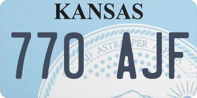 KS license plate 770AJF