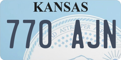 KS license plate 770AJN