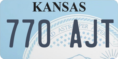 KS license plate 770AJT