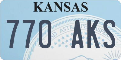 KS license plate 770AKS