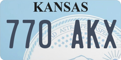 KS license plate 770AKX