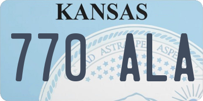 KS license plate 770ALA
