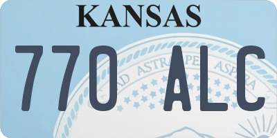 KS license plate 770ALC