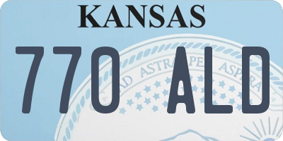 KS license plate 770ALD