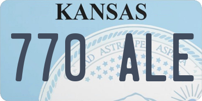 KS license plate 770ALE