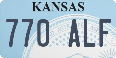 KS license plate 770ALF