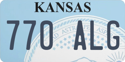 KS license plate 770ALG