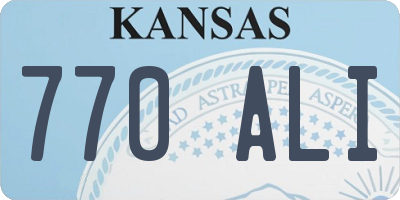 KS license plate 770ALI