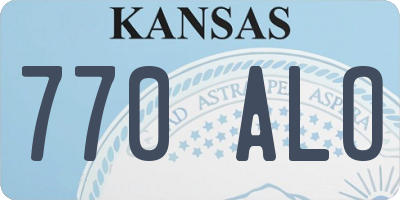 KS license plate 770ALO