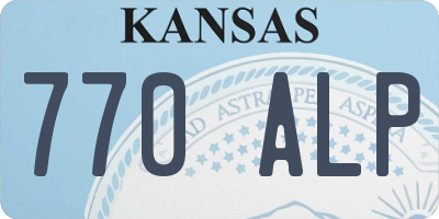 KS license plate 770ALP