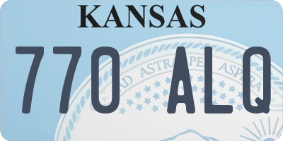 KS license plate 770ALQ