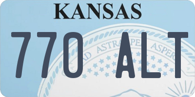 KS license plate 770ALT