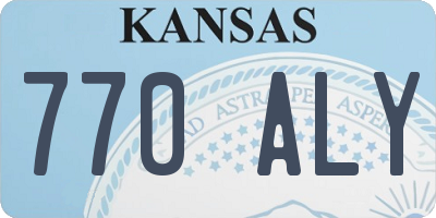 KS license plate 770ALY