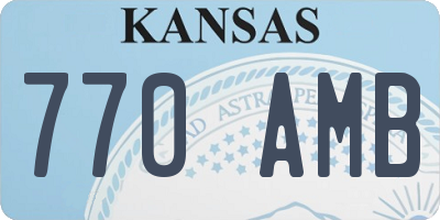 KS license plate 770AMB