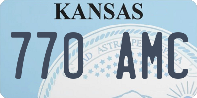 KS license plate 770AMC