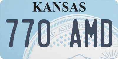 KS license plate 770AMD
