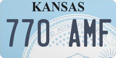 KS license plate 770AMF