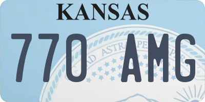 KS license plate 770AMG