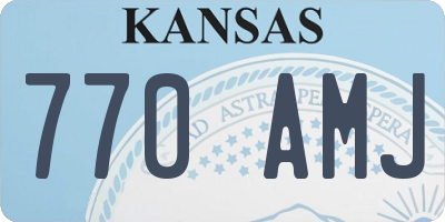 KS license plate 770AMJ