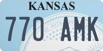 KS license plate 770AMK