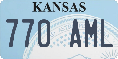 KS license plate 770AML