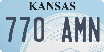KS license plate 770AMN