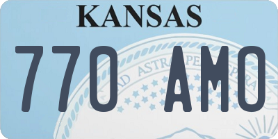 KS license plate 770AMO
