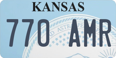 KS license plate 770AMR