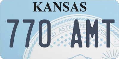KS license plate 770AMT