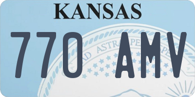 KS license plate 770AMV