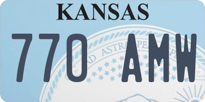 KS license plate 770AMW