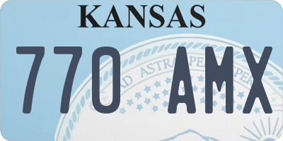 KS license plate 770AMX