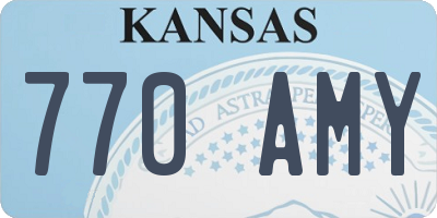 KS license plate 770AMY