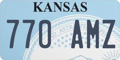 KS license plate 770AMZ