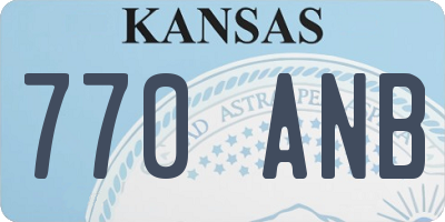 KS license plate 770ANB