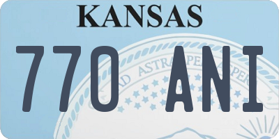 KS license plate 770ANI