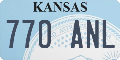 KS license plate 770ANL