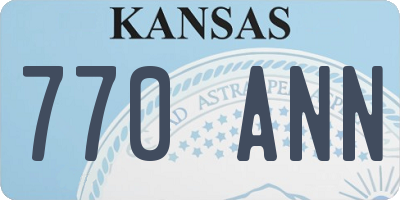 KS license plate 770ANN