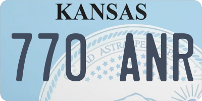 KS license plate 770ANR