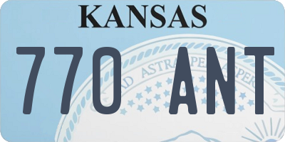 KS license plate 770ANT