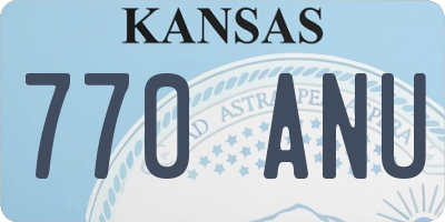 KS license plate 770ANU