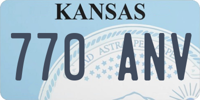 KS license plate 770ANV