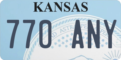 KS license plate 770ANY