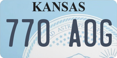 KS license plate 770AOG