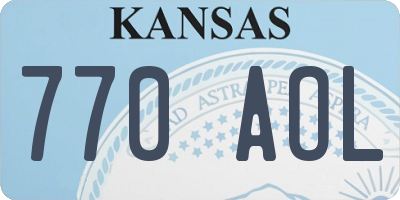 KS license plate 770AOL