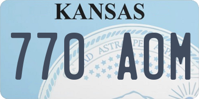 KS license plate 770AOM