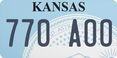 KS license plate 770AOO